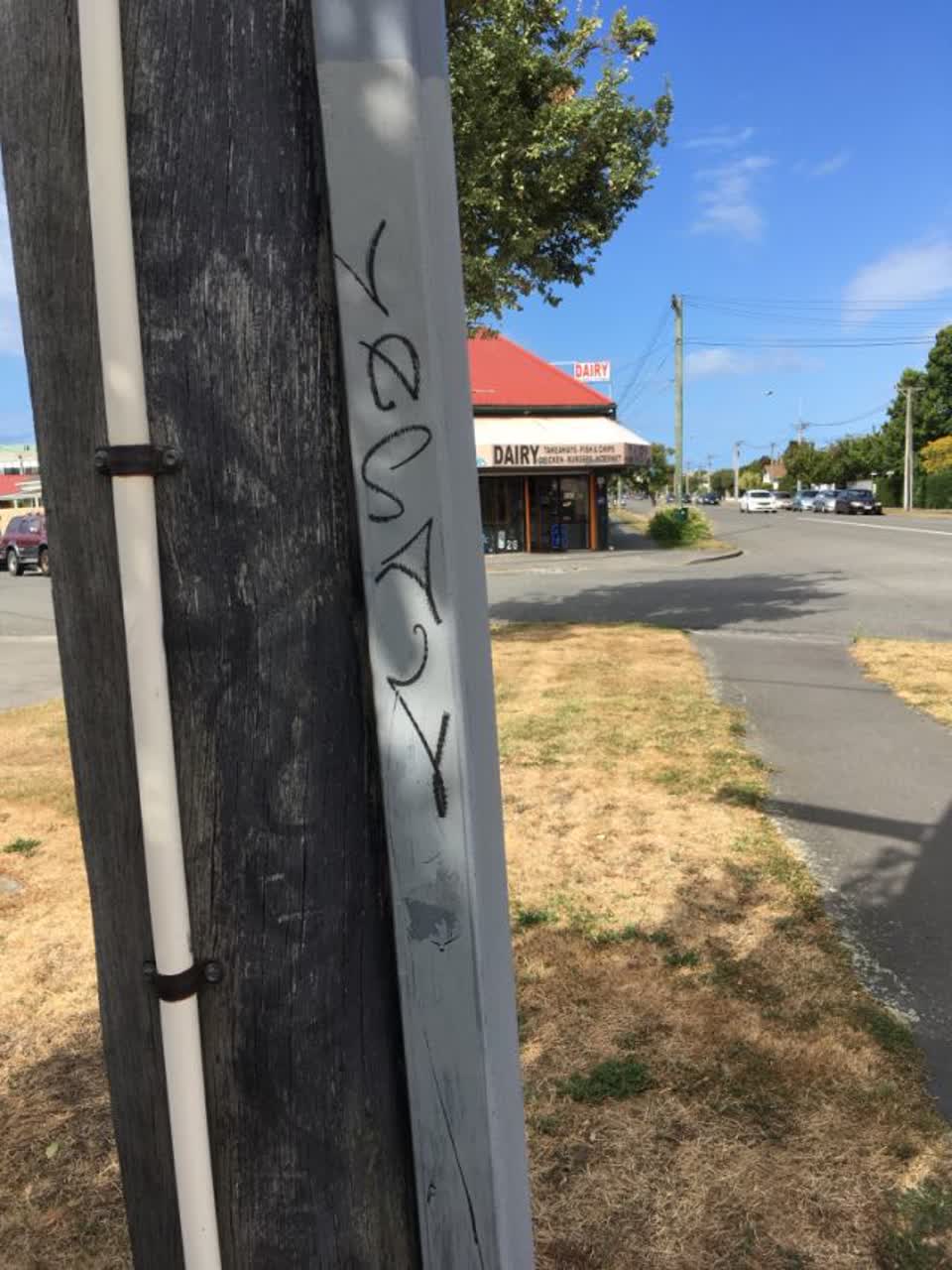 The photograph attached to this graffiti report