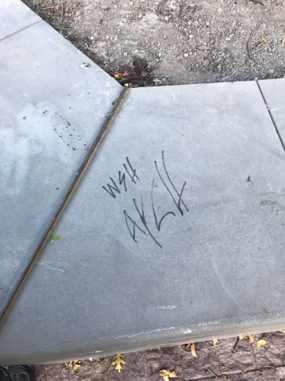 The photograph attached to this graffiti report