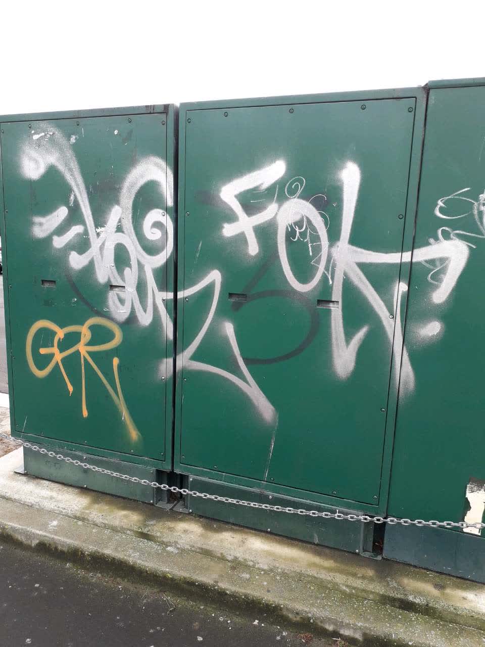 The photograph attached to this graffiti report