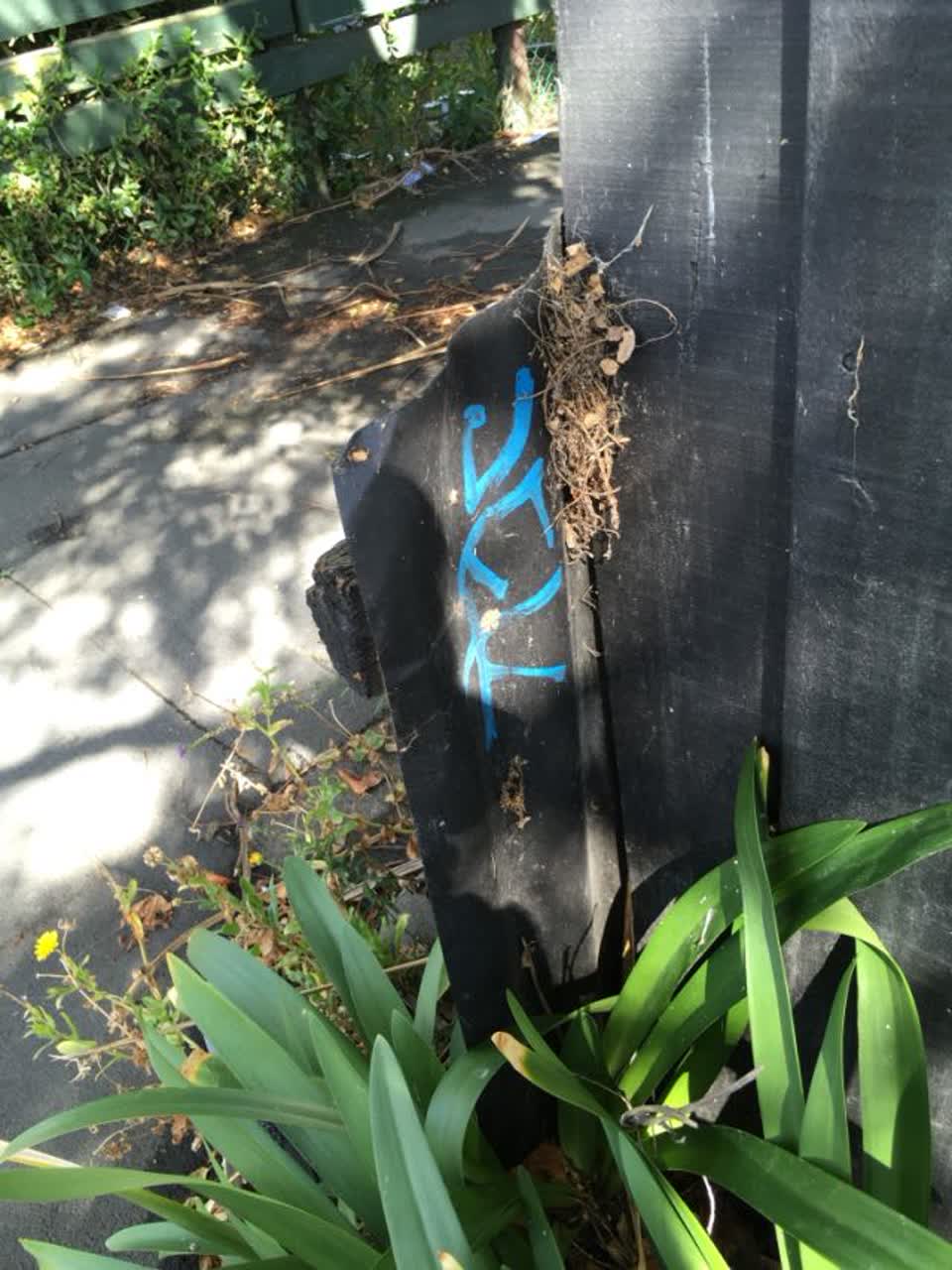 The photograph attached to this graffiti report