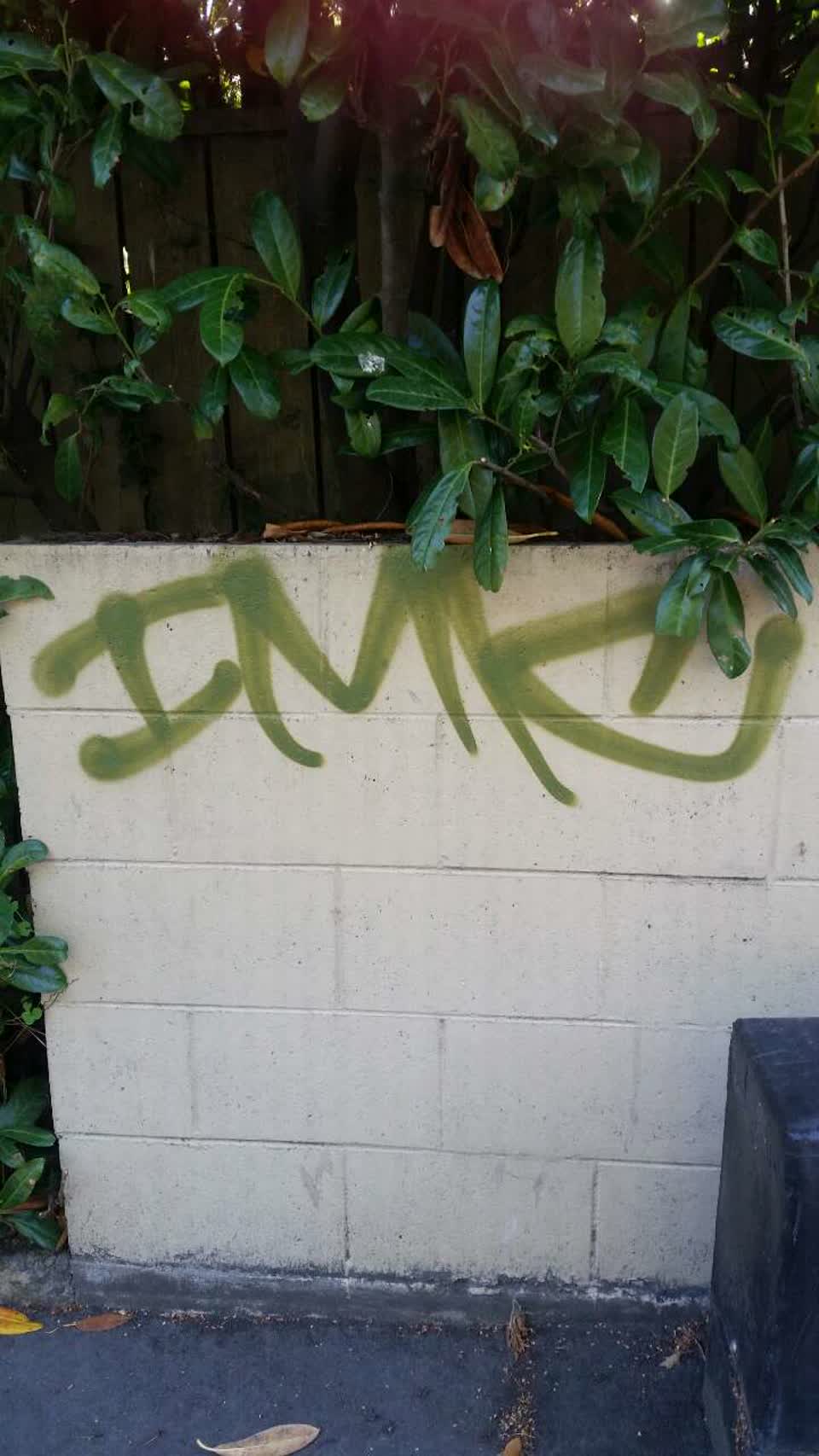 The photograph attached to this graffiti report