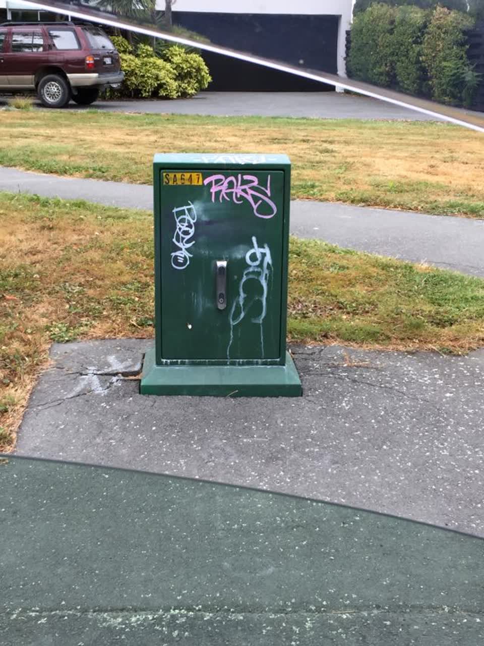 The photograph attached to this graffiti report
