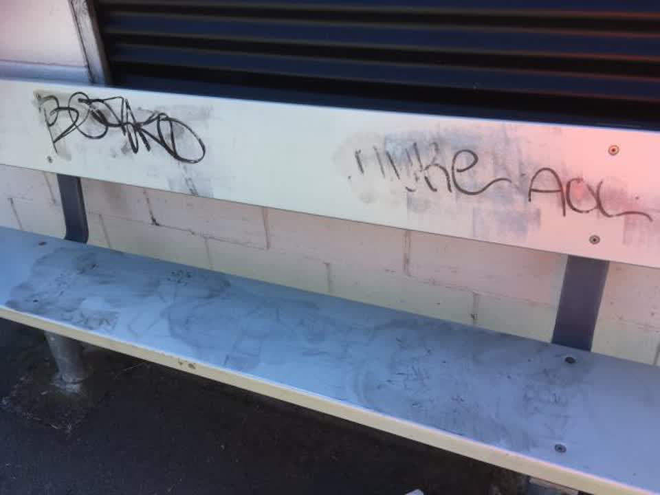 The photograph attached to this graffiti report