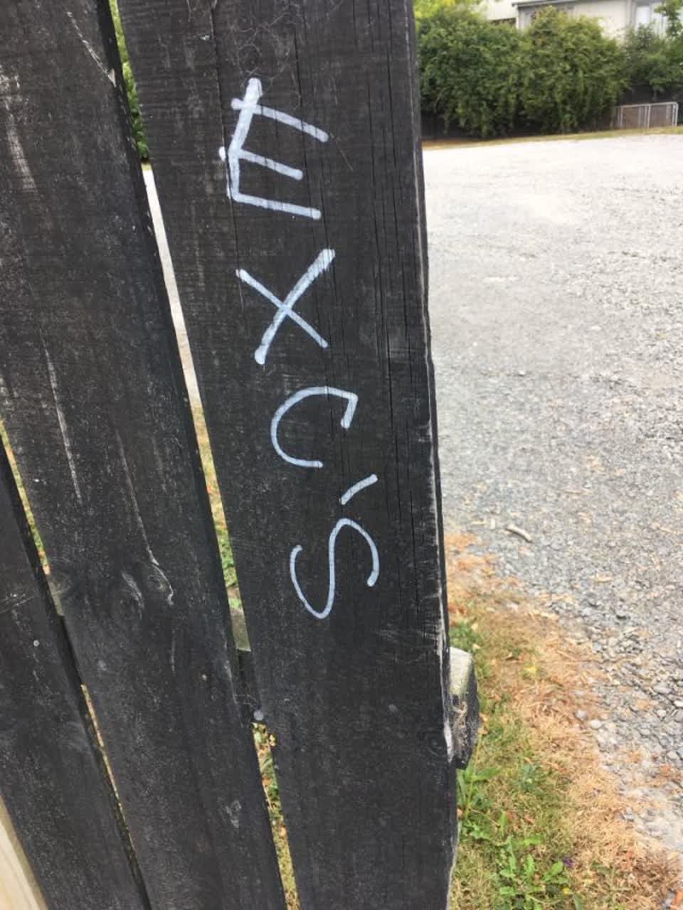 The photograph attached to this graffiti report