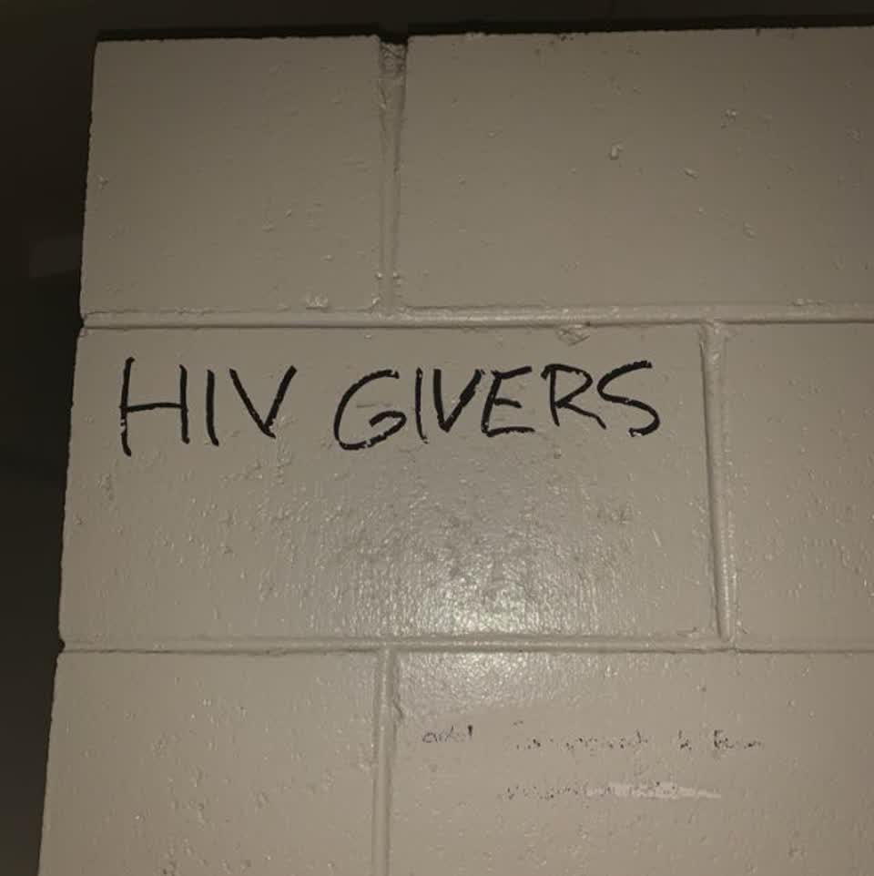 The photograph attached to this graffiti report