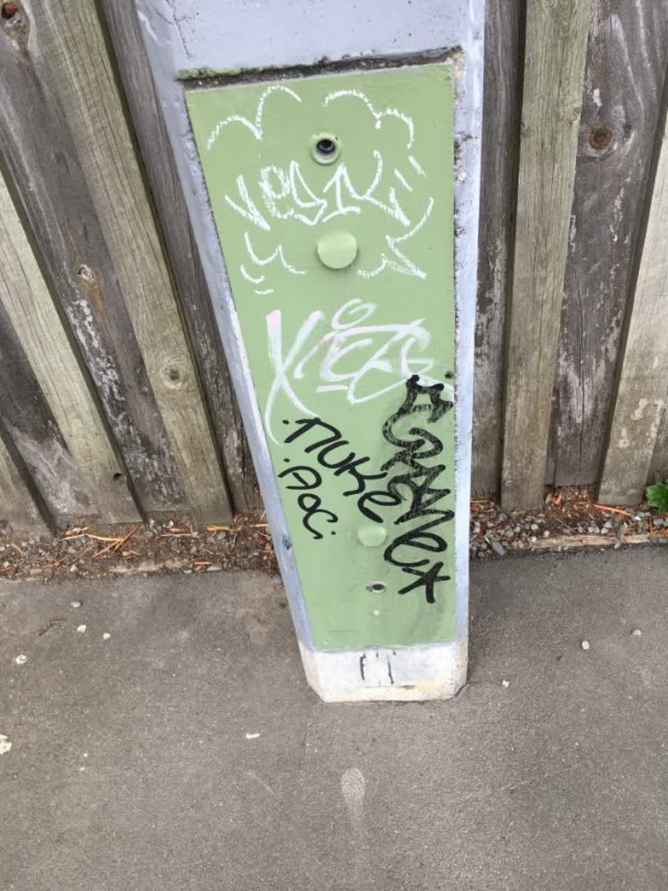 The photograph attached to this graffiti report
