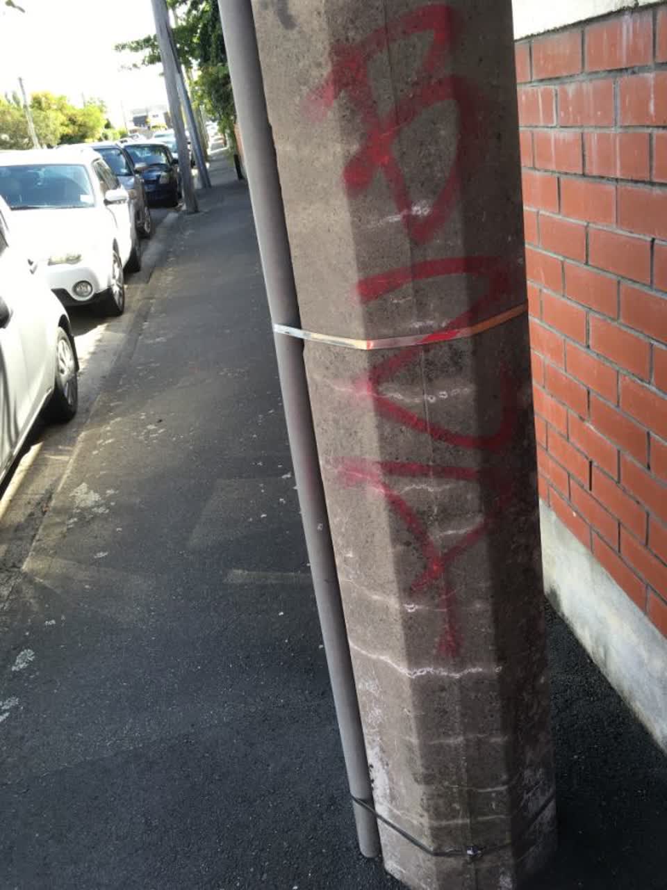 The photograph attached to this graffiti report
