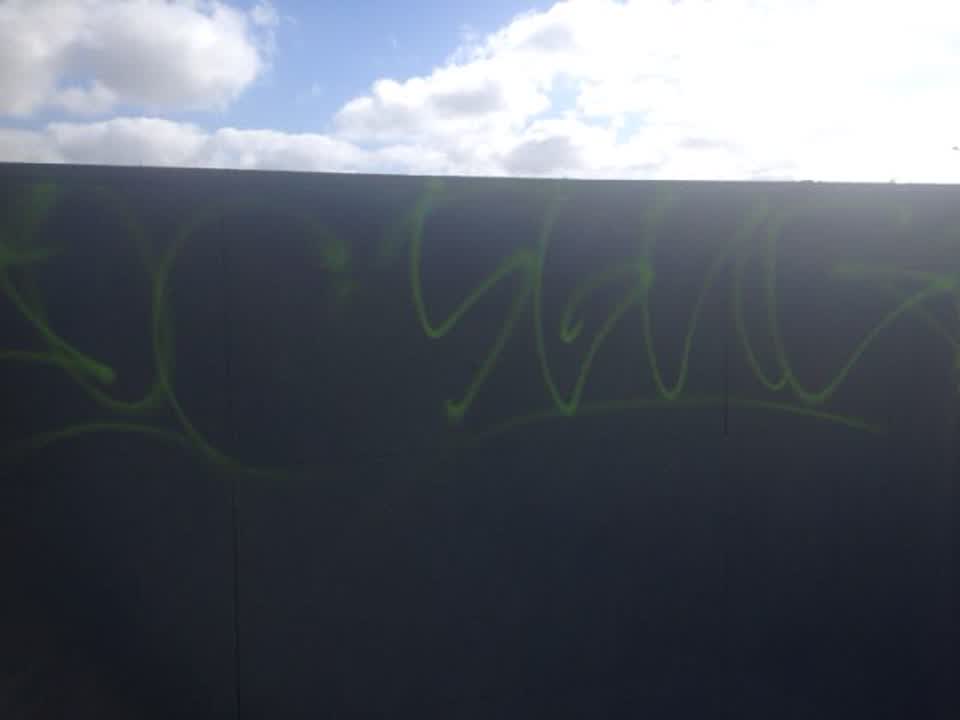 The photograph attached to this graffiti report