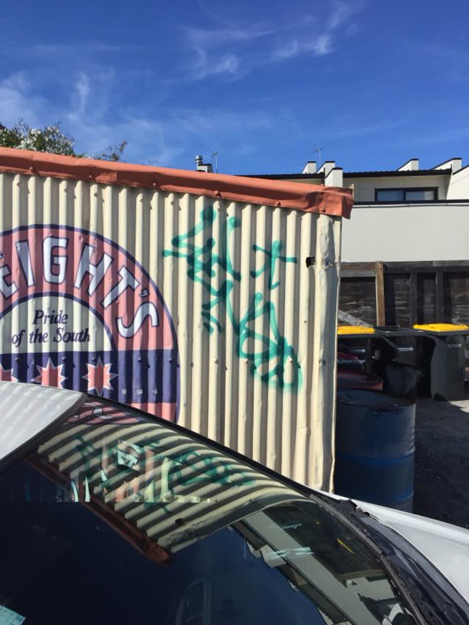 The photograph attached to this graffiti report