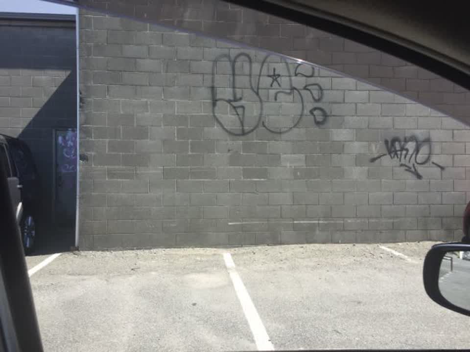 The photograph attached to this graffiti report