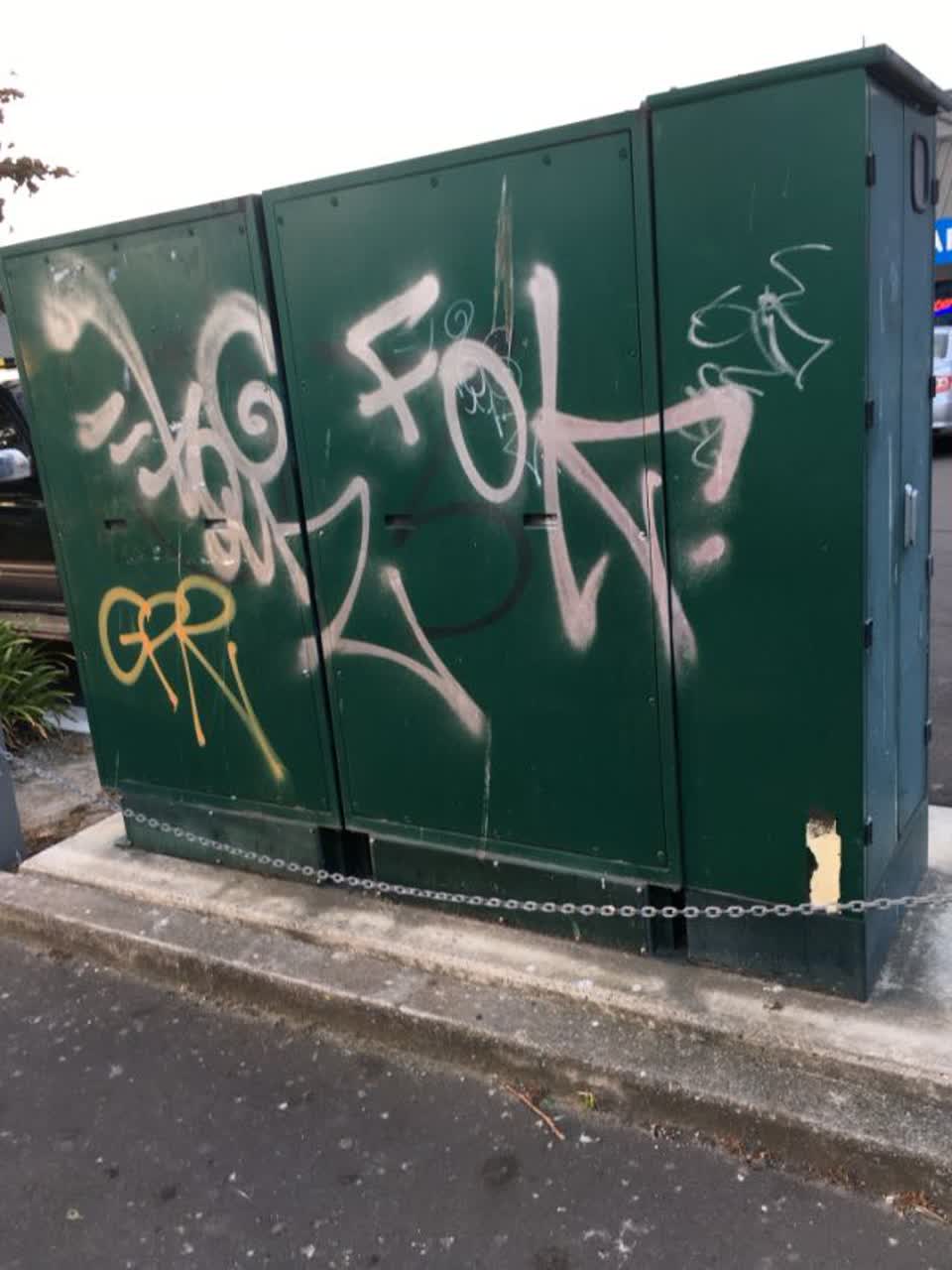 The photograph attached to this graffiti report