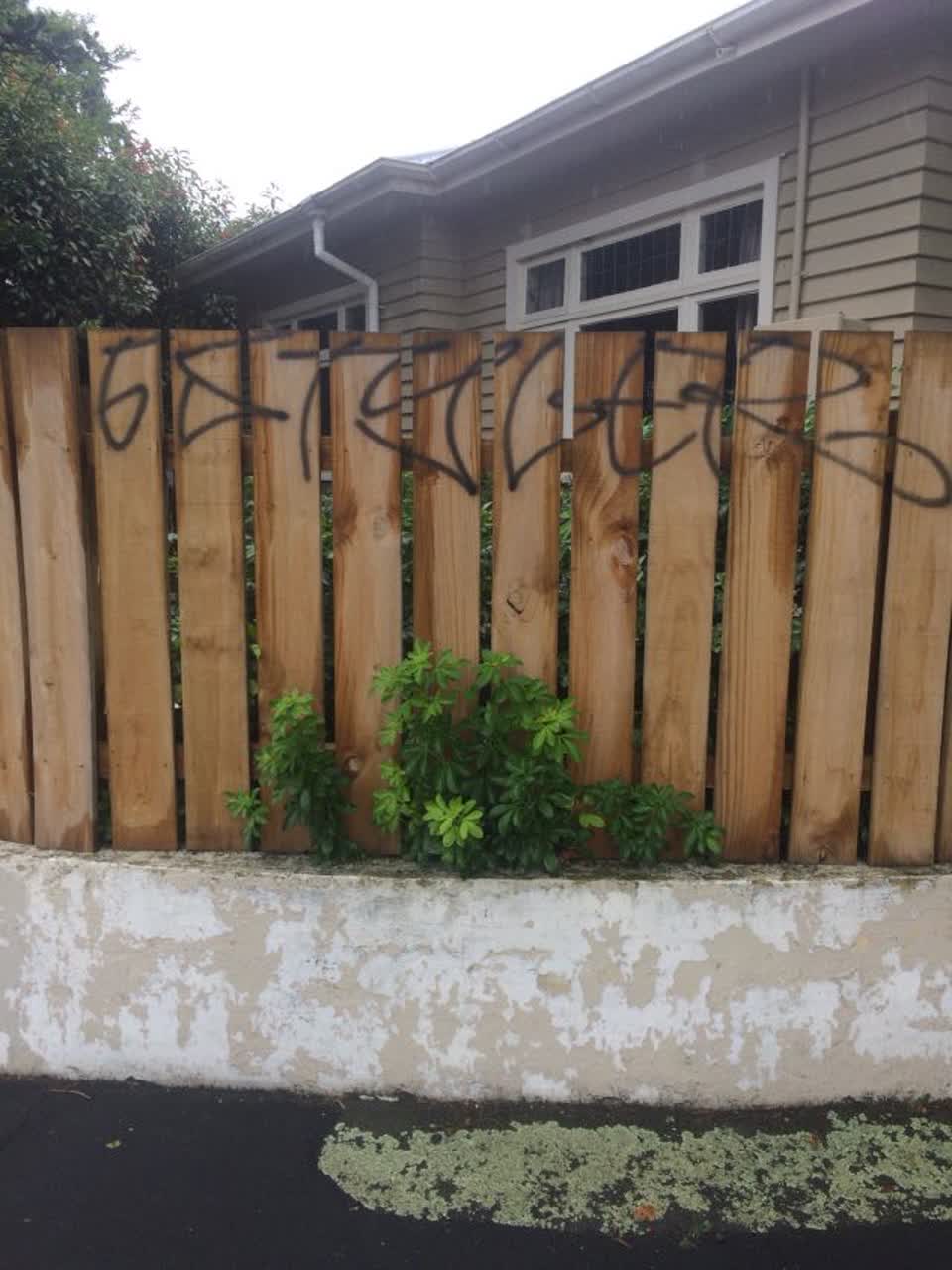 The photograph attached to this graffiti report