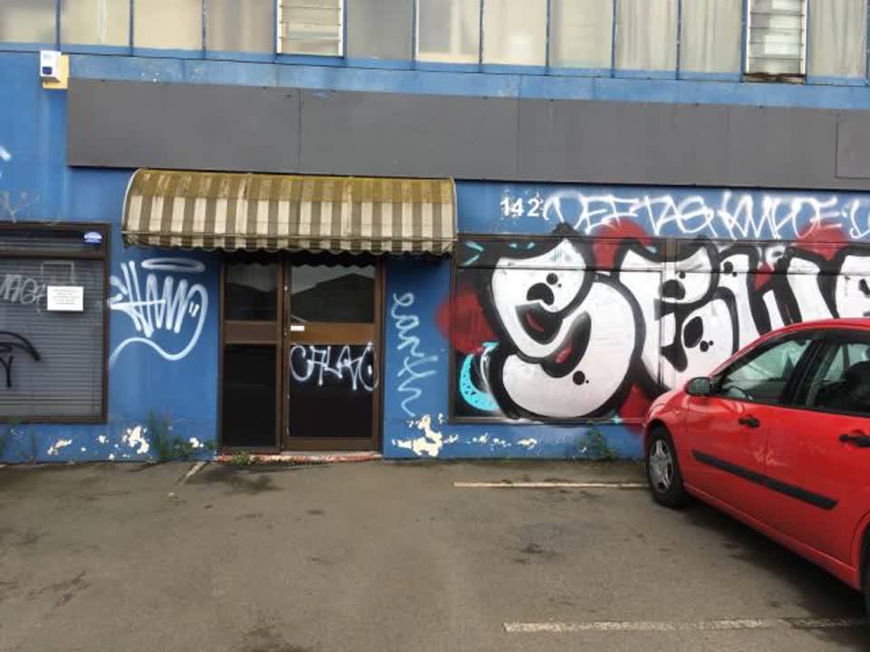 The photograph attached to this graffiti report