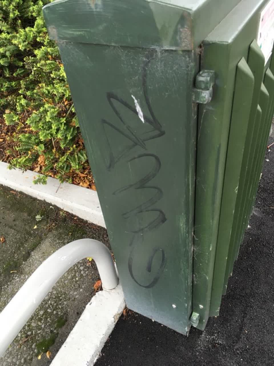 The photograph attached to this graffiti report