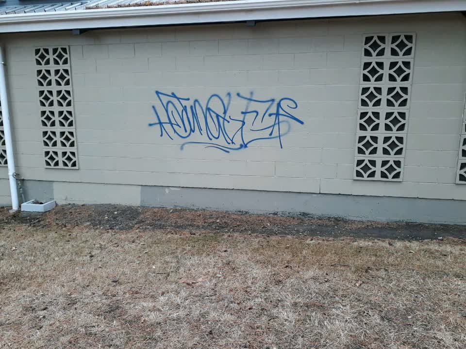 The photograph attached to this graffiti report