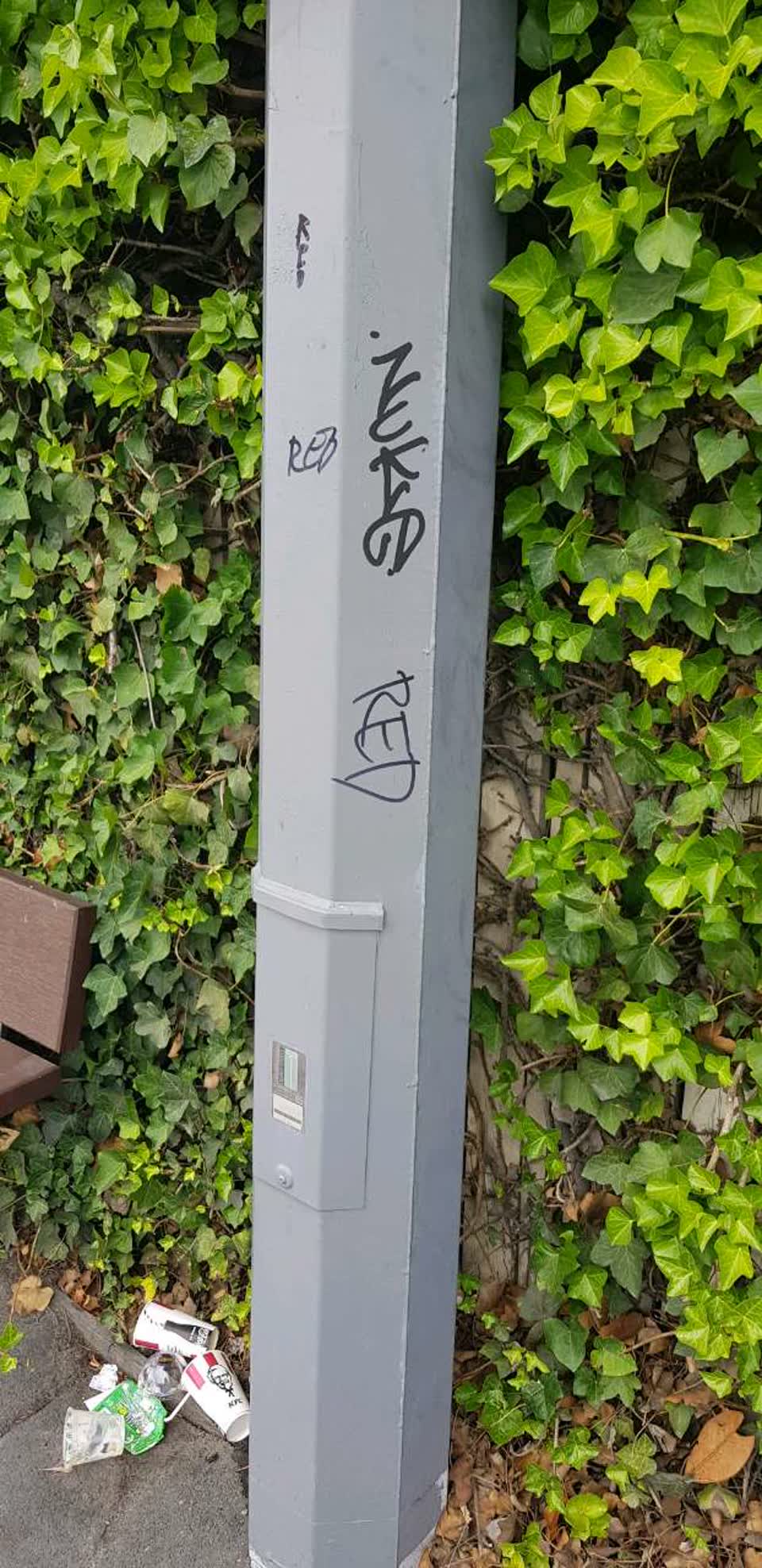 The photograph attached to this graffiti report