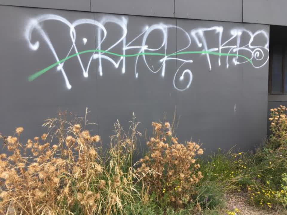 The photograph attached to this graffiti report
