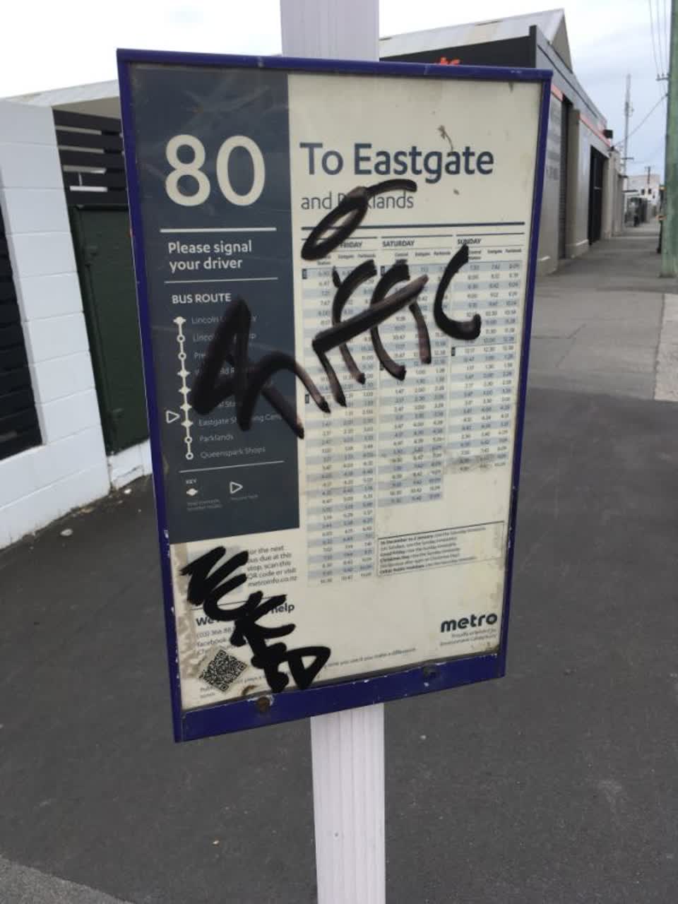 The photograph attached to this graffiti report