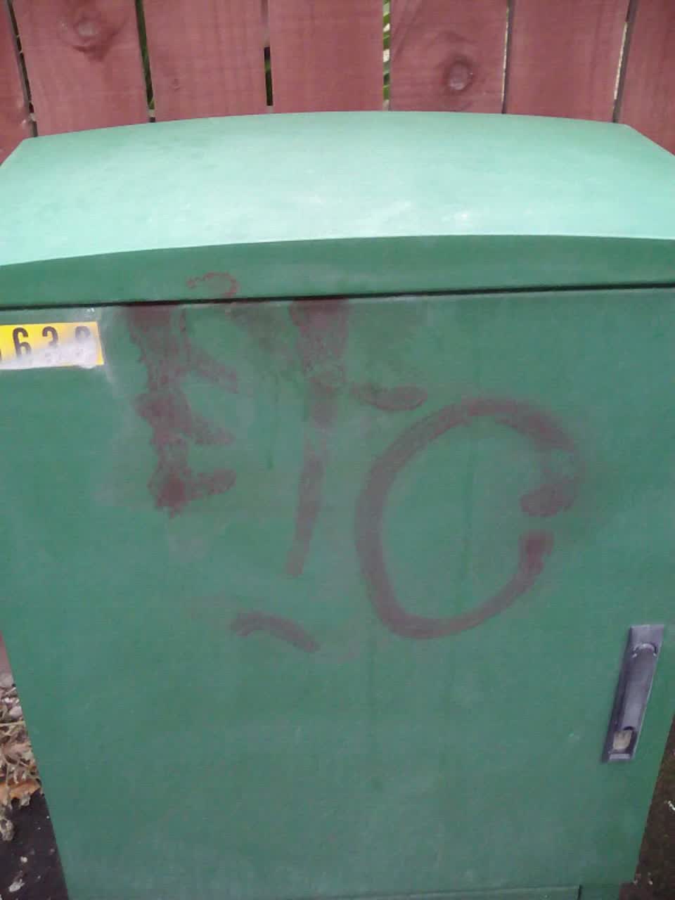 The photograph attached to this graffiti report