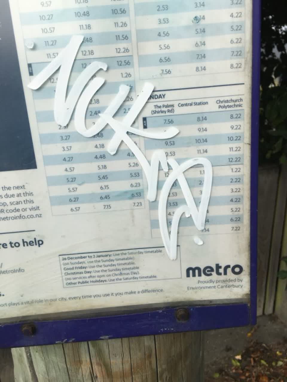 The photograph attached to this graffiti report