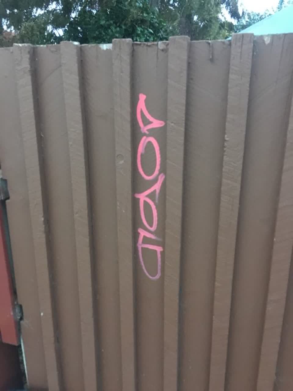 The photograph attached to this graffiti report