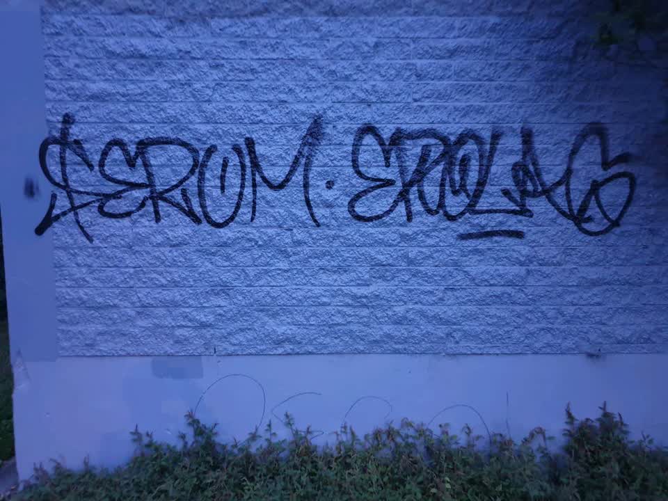 The photograph attached to this graffiti report