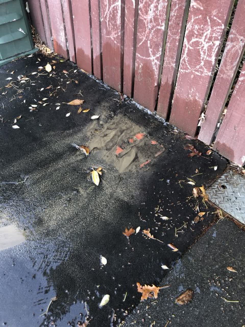 The photograph attached to this flooding report