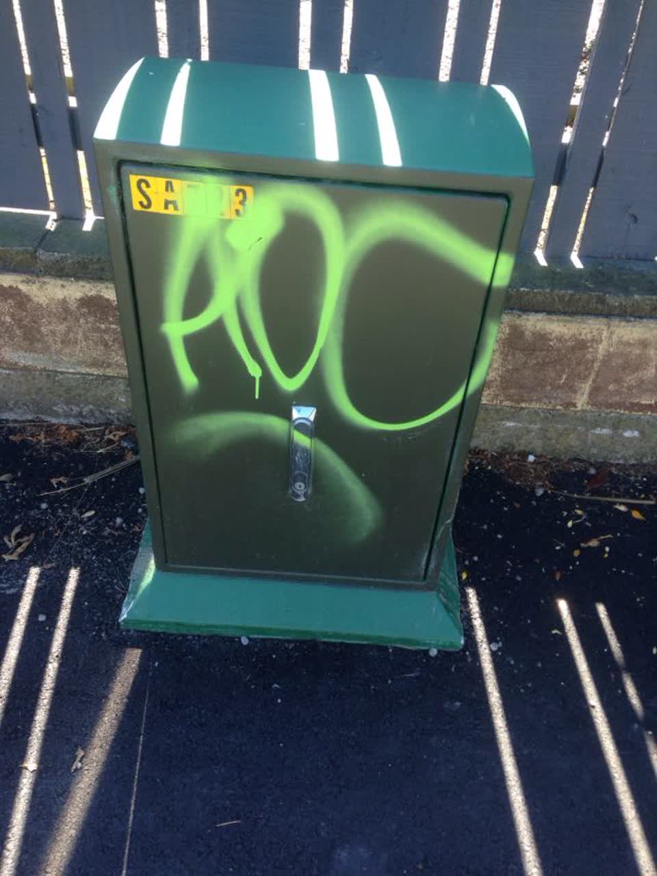 The photograph attached to this graffiti report