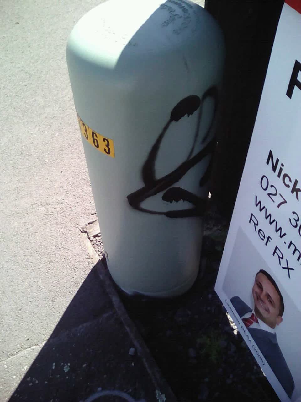 The photograph attached to this graffiti report