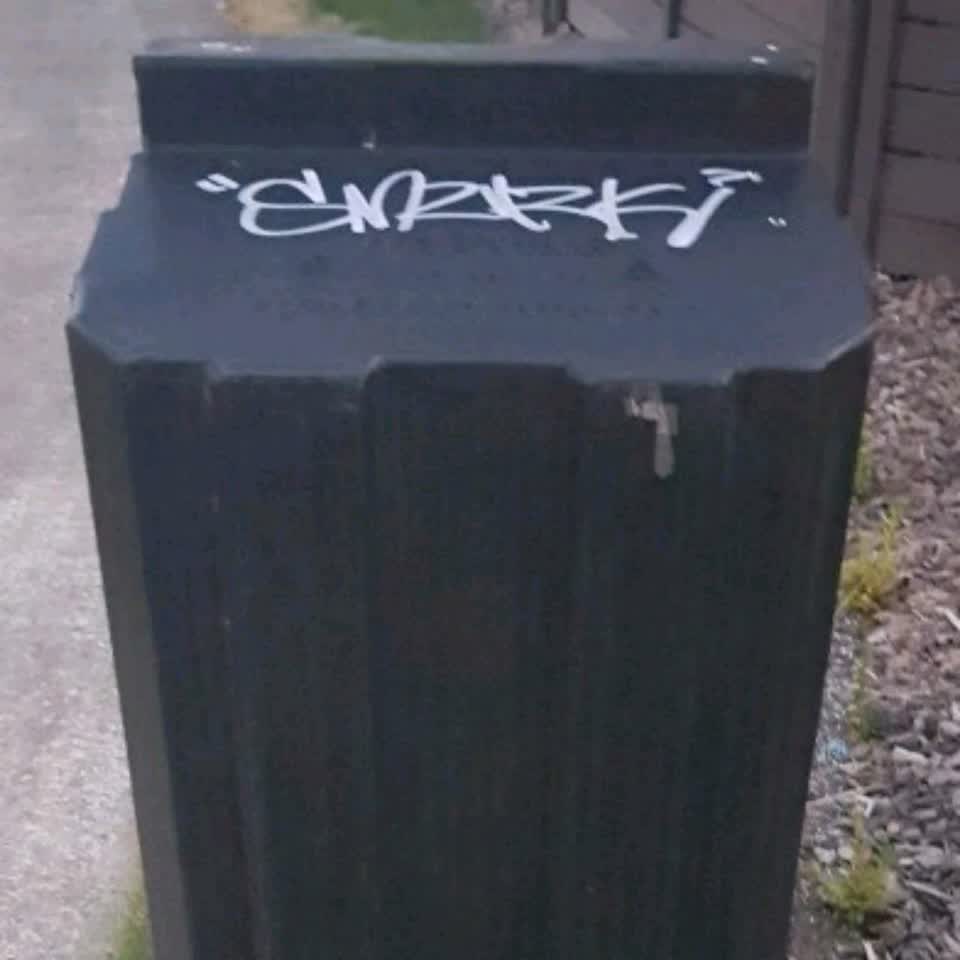 The photograph attached to this graffiti report