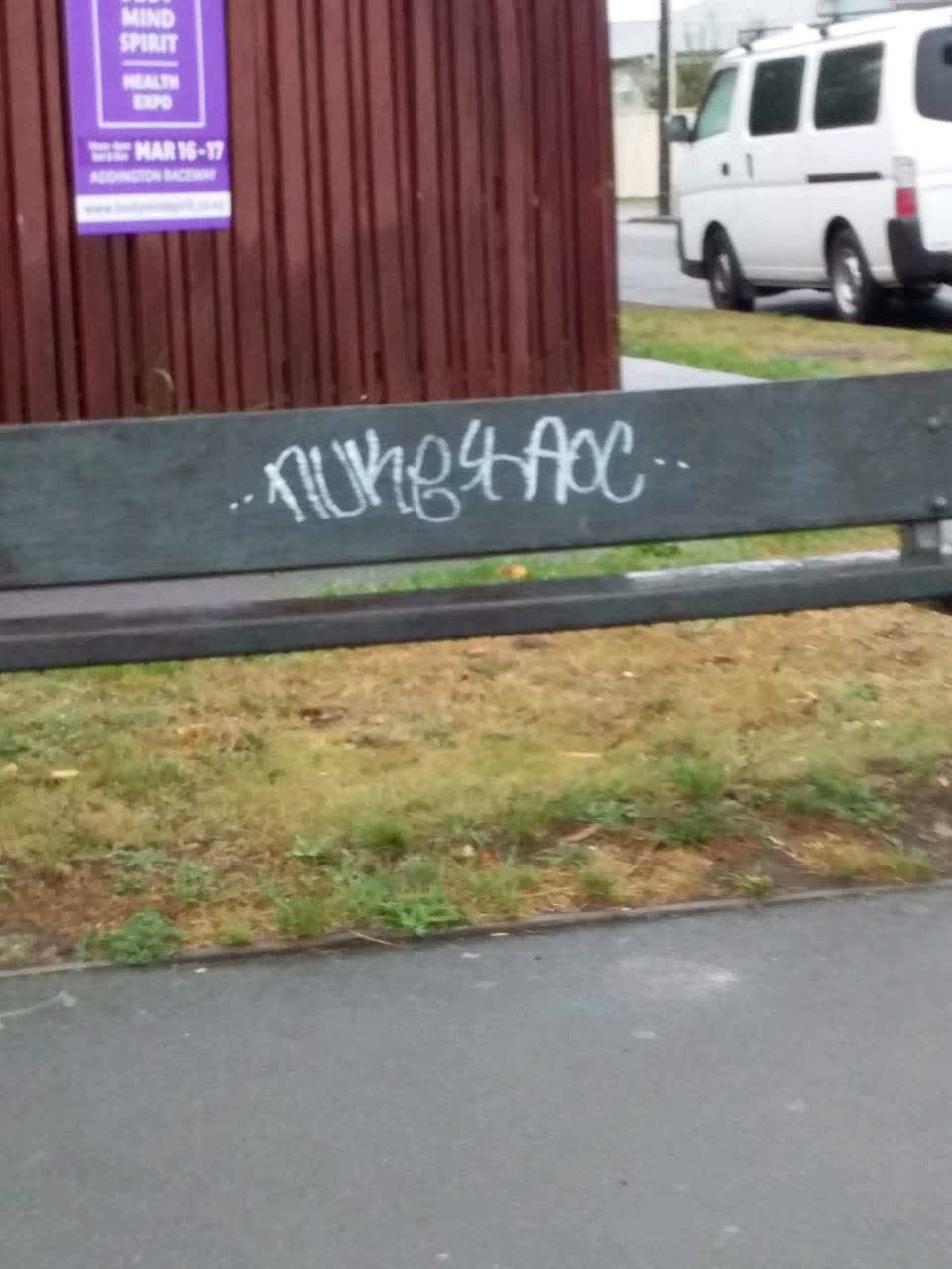 The photograph attached to this graffiti report