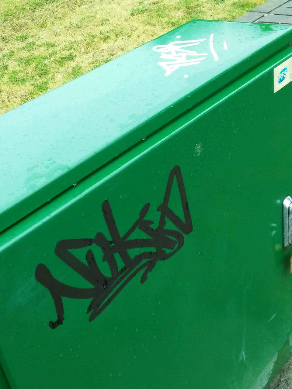 The photograph attached to this graffiti report