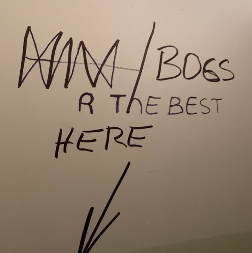 The photograph attached to this graffiti report
