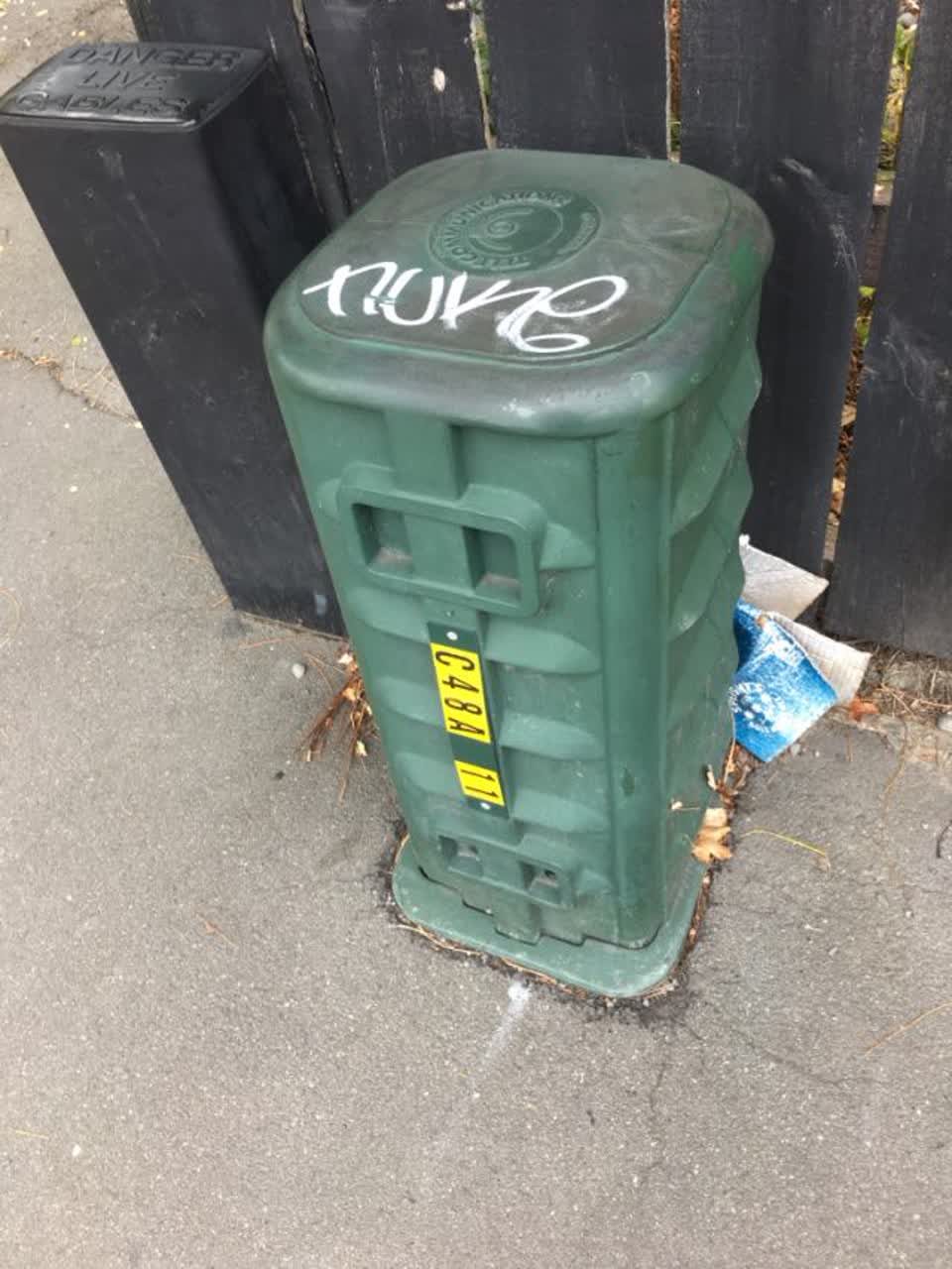 The photograph attached to this graffiti report