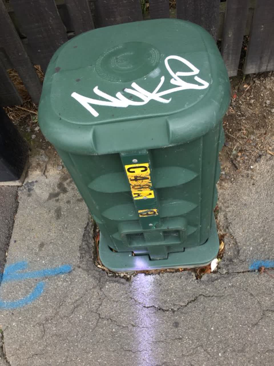The photograph attached to this graffiti report