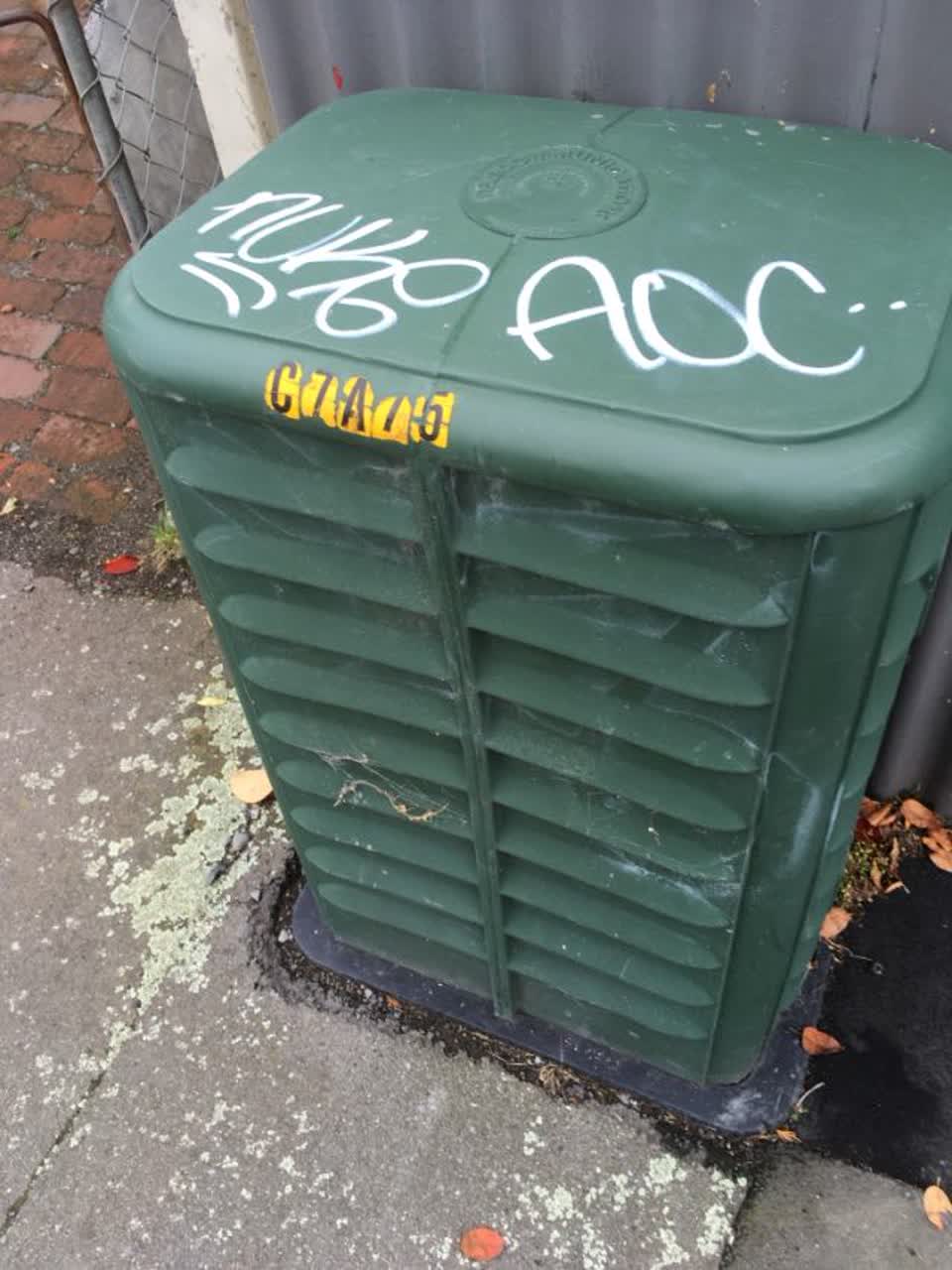 The photograph attached to this graffiti report