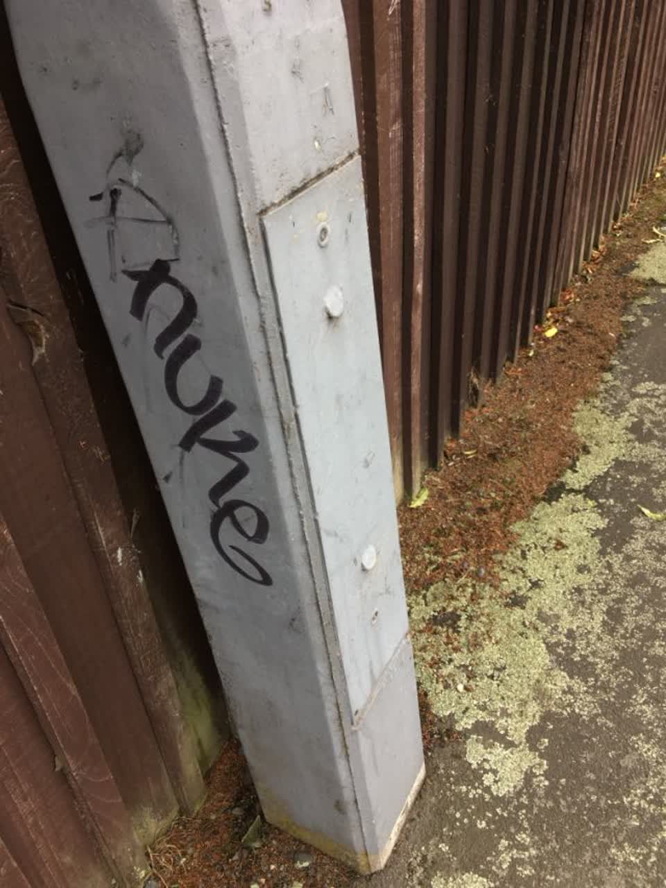 The photograph attached to this graffiti report