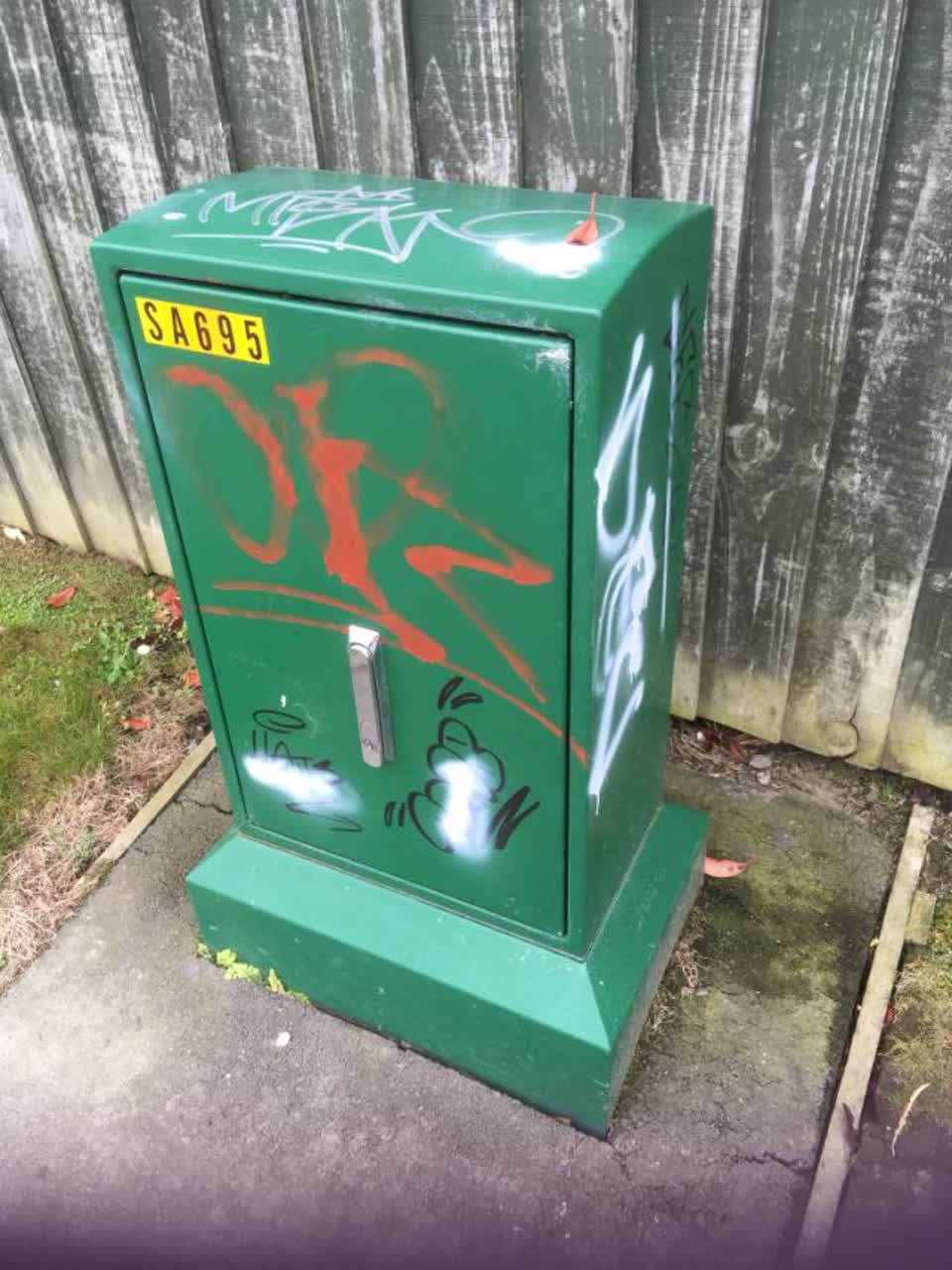 The photograph attached to this graffiti report