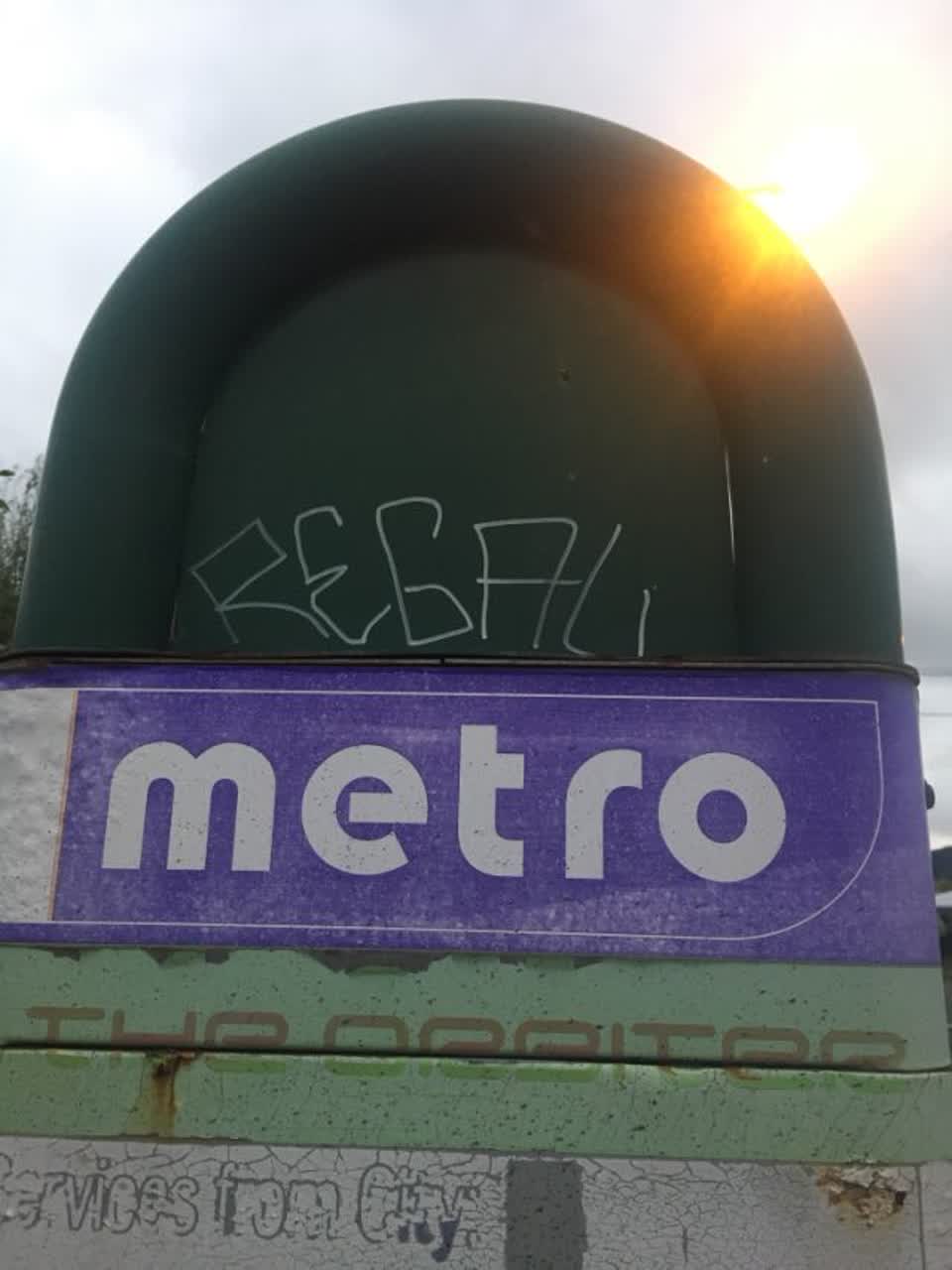 The photograph attached to this graffiti report