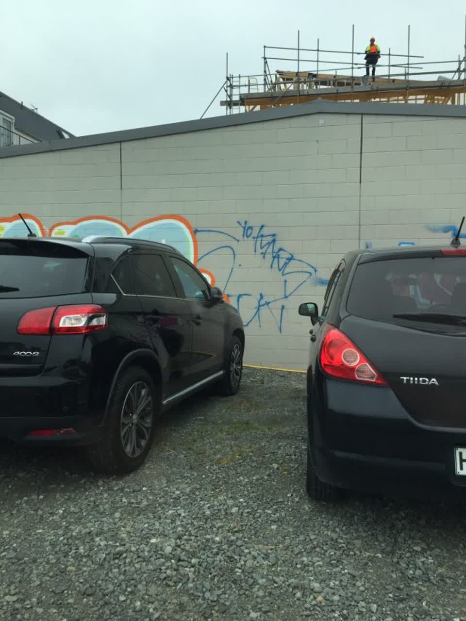 The photograph attached to this graffiti report