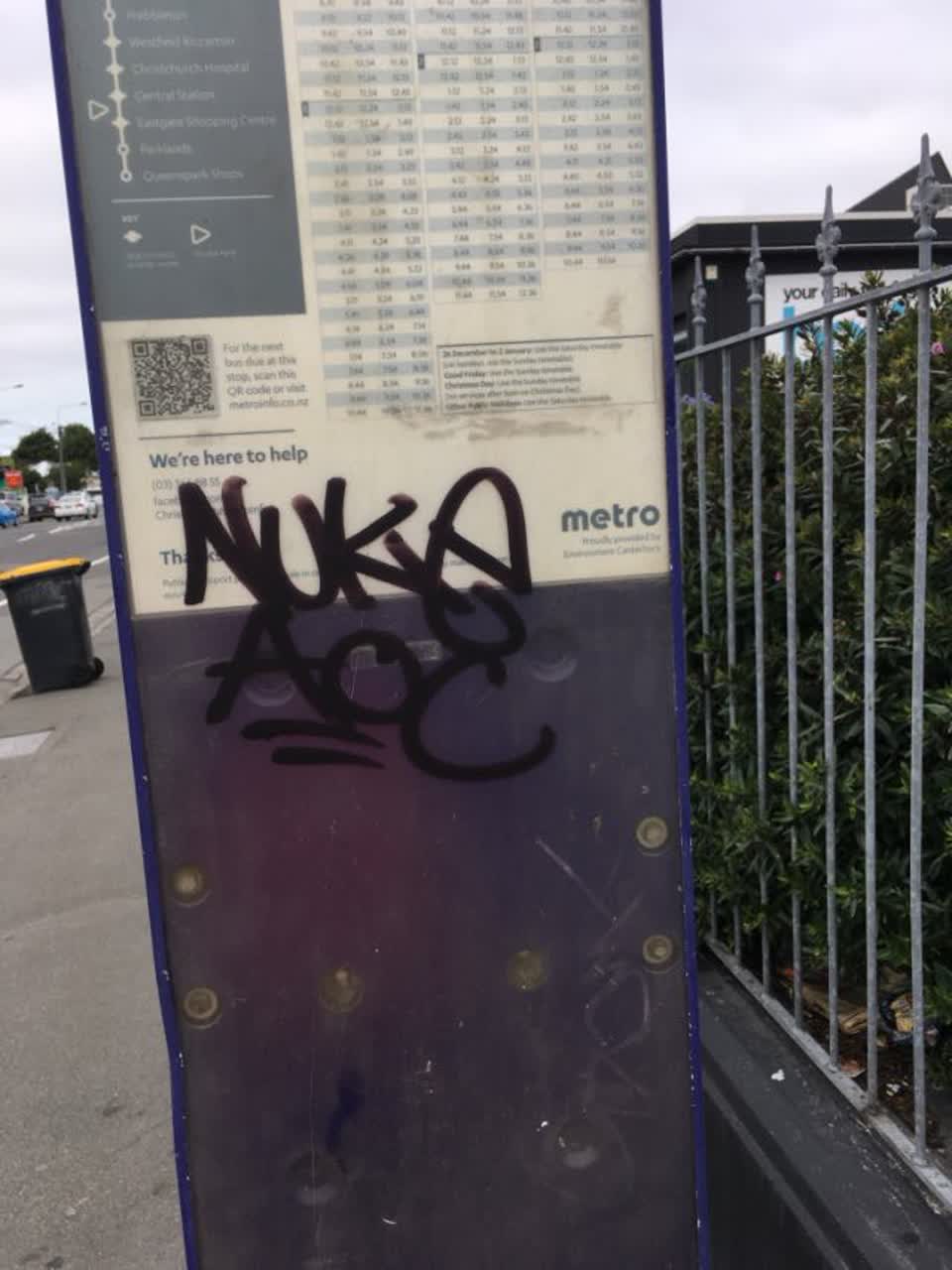 The photograph attached to this graffiti report