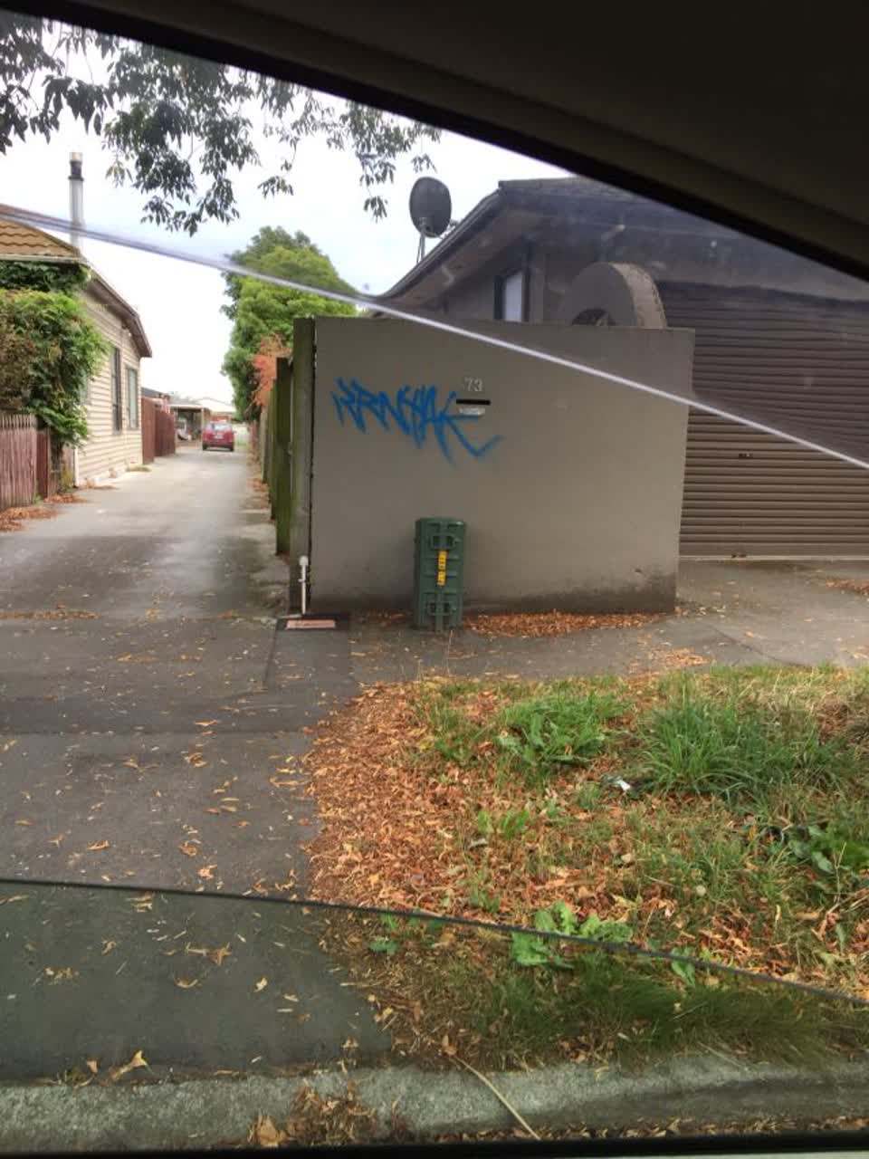 The photograph attached to this graffiti report