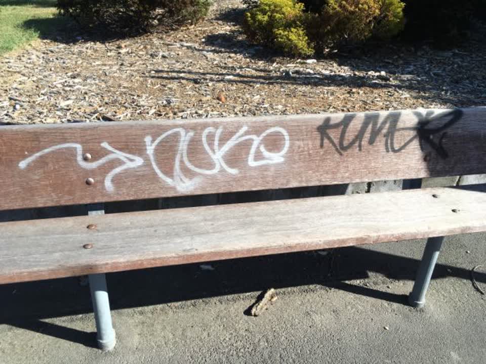The photograph attached to this graffiti report