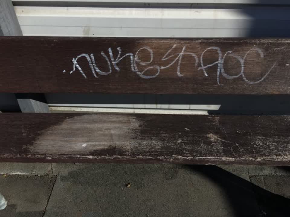 The photograph attached to this graffiti report
