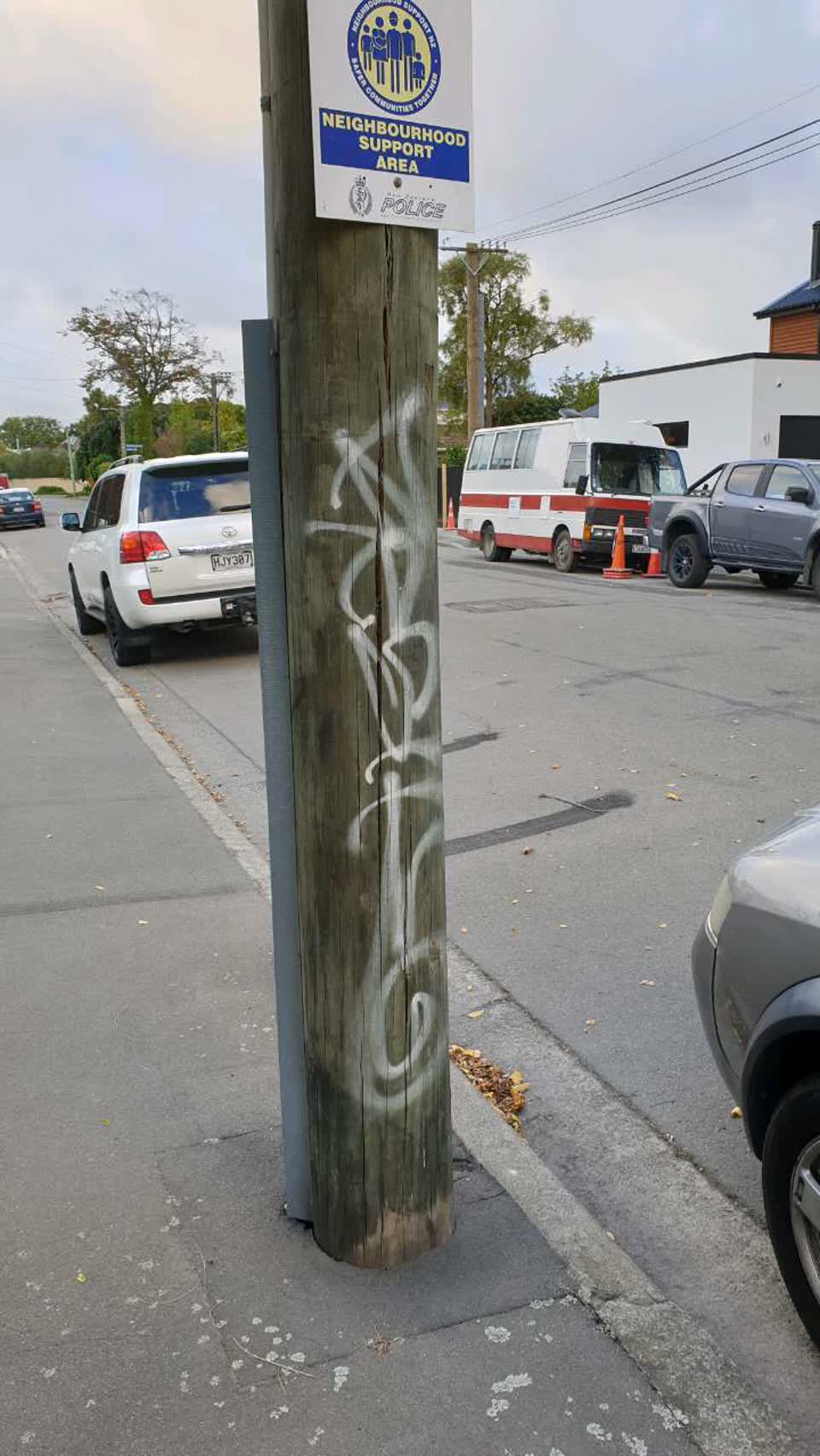 The photograph attached to this graffiti report