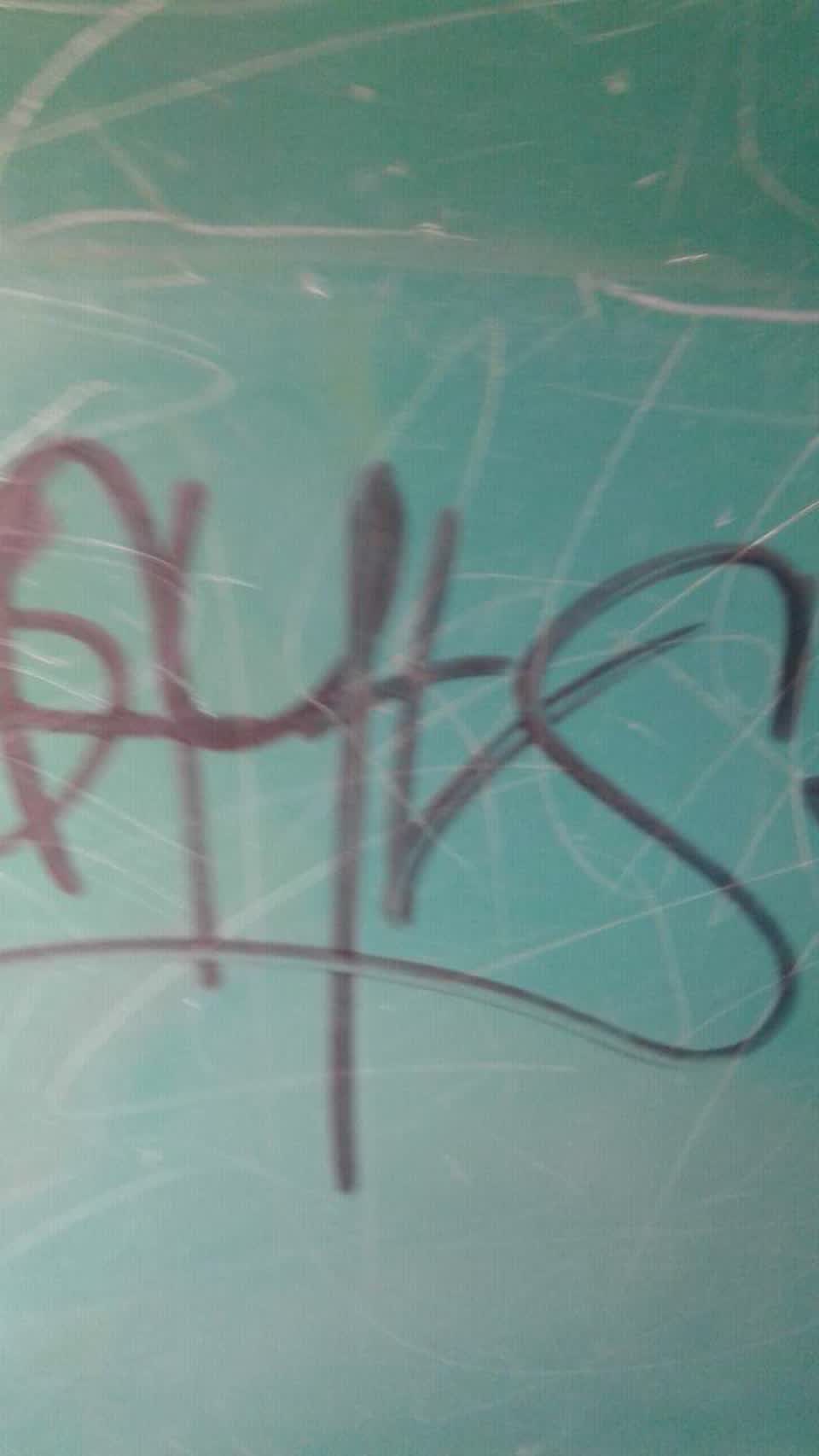 The photograph attached to this graffiti report