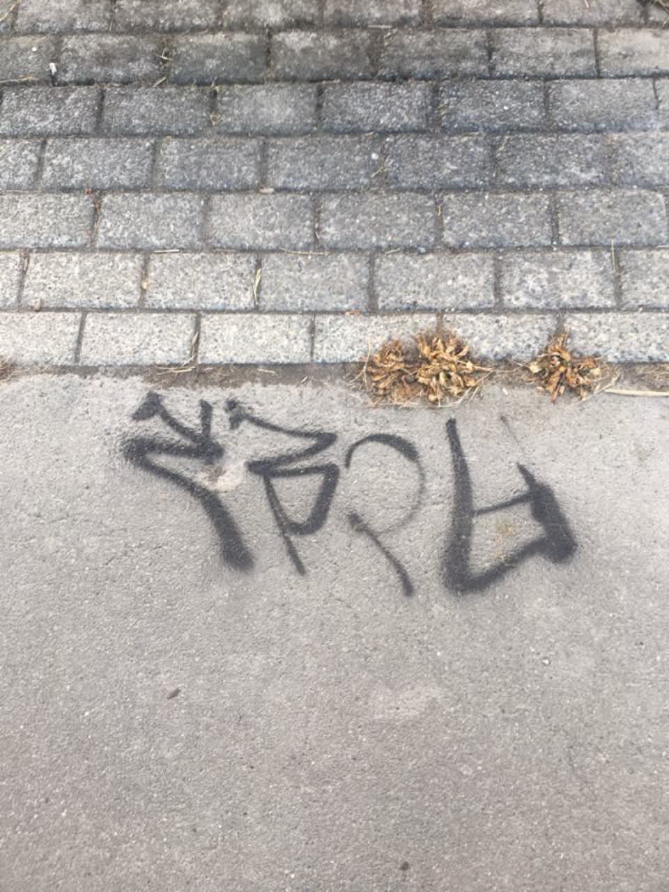 The photograph attached to this graffiti report