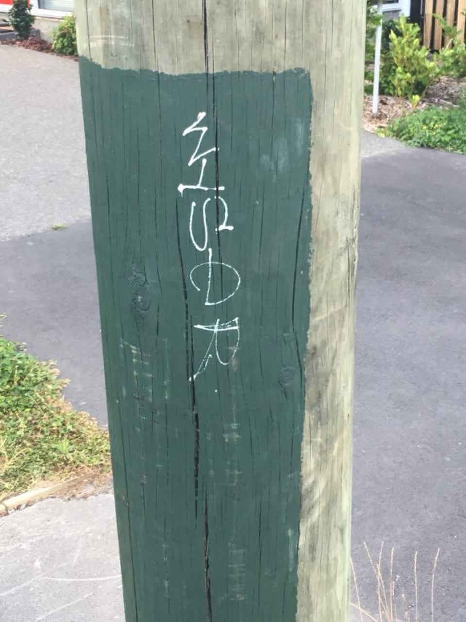 The photograph attached to this graffiti report