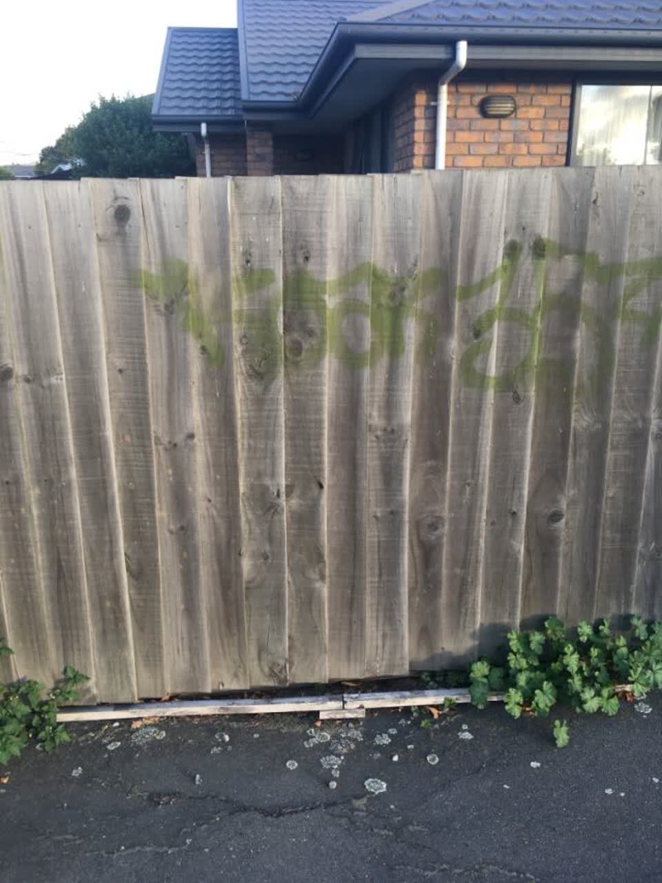 The photograph attached to this graffiti report