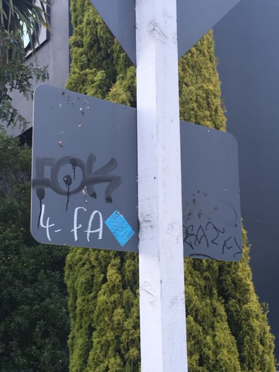 The photograph attached to this graffiti report